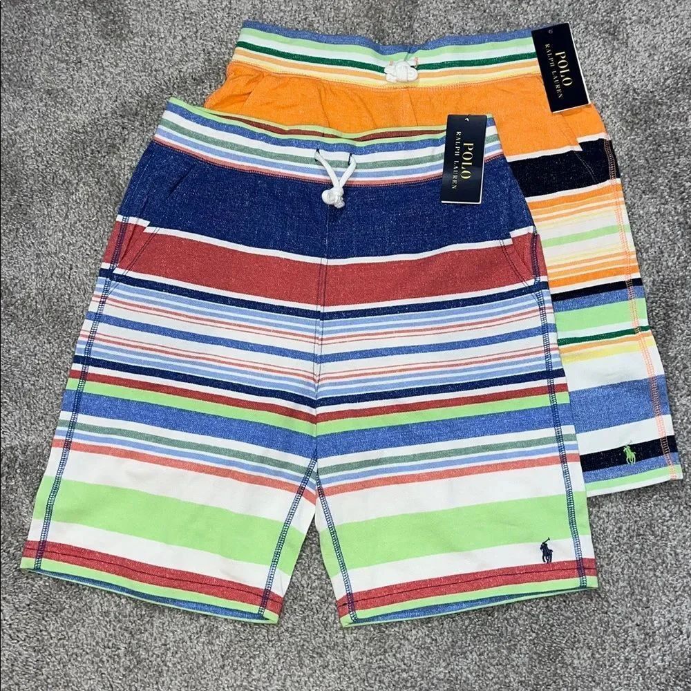 2-New Polo Ralph Lauren Blue Orange Green Boys Kids Youth Key West Casual shorts